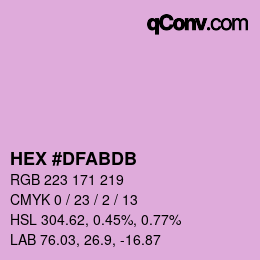 カラーコード: HEX #DFABDB | qconv.com