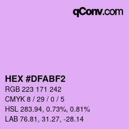 カラーコード: HEX #DFABF2 | qconv.com