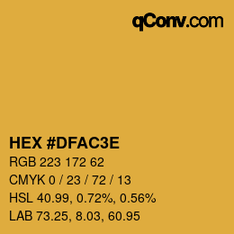 Code couleur: HEX #DFAC3E | qconv.com
