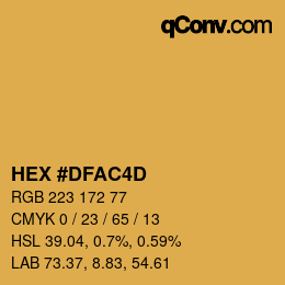 Color code: HEX #DFAC4D | qconv.com