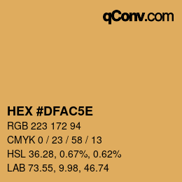 Color code: HEX #DFAC5E | qconv.com