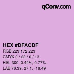Color code: HEX #DFACDF | qconv.com