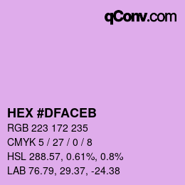 Color code: HEX #DFACEB | qconv.com