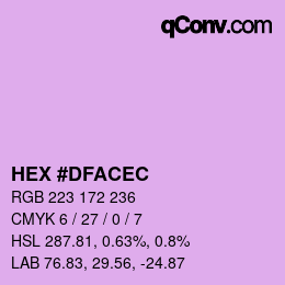 Color code: HEX #DFACEC | qconv.com