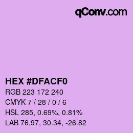 Color code: HEX #DFACF0 | qconv.com