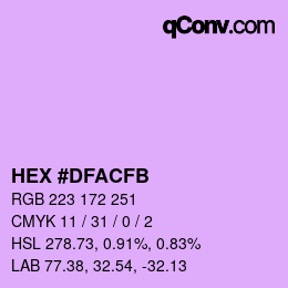 Color code: HEX #DFACFB | qconv.com