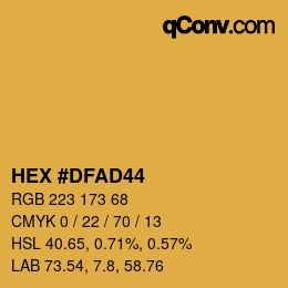 カラーコード: HEX #DFAD44 | qconv.com