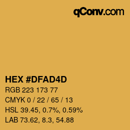 Color code: HEX #DFAD4D | qconv.com