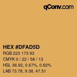 Color code: HEX #DFAD5D | qconv.com