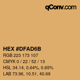 Color code: HEX #DFAD6B | qconv.com