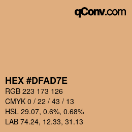 Color code: HEX #DFAD7E | qconv.com