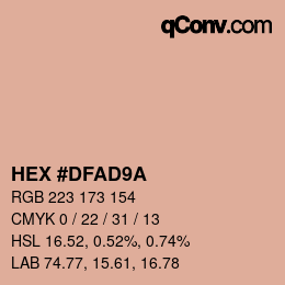 Color code: HEX #DFAD9A | qconv.com