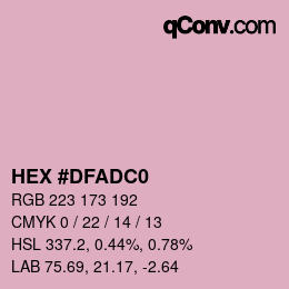 Color code: HEX #DFADC0 | qconv.com