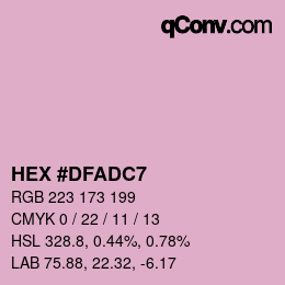 カラーコード: HEX #DFADC7 | qconv.com