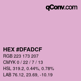 Color code: HEX #DFADCF | qconv.com