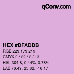 Color code: HEX #DFADDB | qconv.com