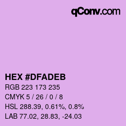 Color code: HEX #DFADEB | qconv.com