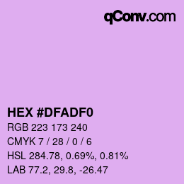 Color code: HEX #DFADF0 | qconv.com