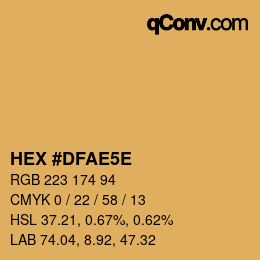 Farbcode: HEX #DFAE5E | qconv.com