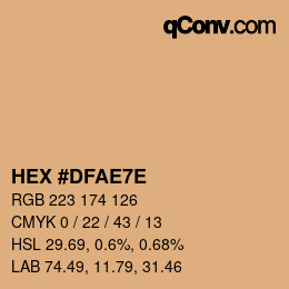 Farbcode: HEX #DFAE7E | qconv.com