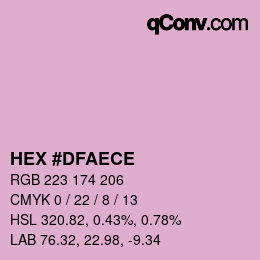 カラーコード: HEX #DFAECE | qconv.com