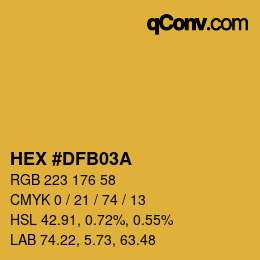 Color code: HEX #DFB03A | qconv.com