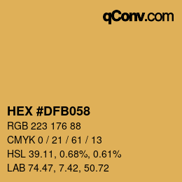 颜色代码: HEX #DFB058 | qconv.com