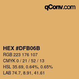 Color code: HEX #DFB06B | qconv.com