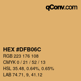 Color code: HEX #DFB06C | qconv.com