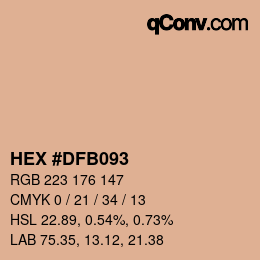 Color code: HEX #DFB093 | qconv.com
