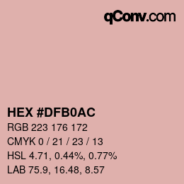 Color code: HEX #DFB0AC | qconv.com