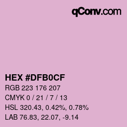 Color code: HEX #DFB0CF | qconv.com