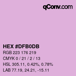 Color code: HEX #DFB0DB | qconv.com