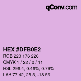 颜色代码: HEX #DFB0E2 | qconv.com