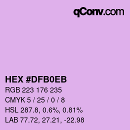 Color code: HEX #DFB0EB | qconv.com