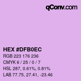 Color code: HEX #DFB0EC | qconv.com