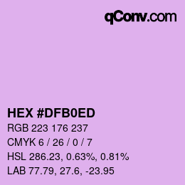 Color code: HEX #DFB0ED | qconv.com
