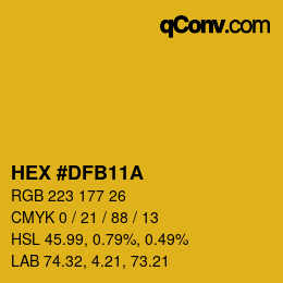 Color code: HEX #DFB11A | qconv.com