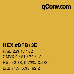 Código de color: HEX #DFB13E | qconv.com