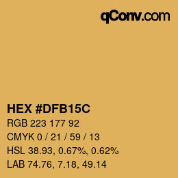 カラーコード: HEX #DFB15C | qconv.com