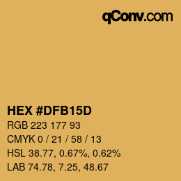 Color code: HEX #DFB15D | qconv.com