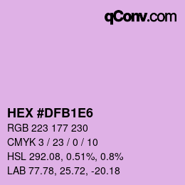 Color code: HEX #DFB1E6 | qconv.com
