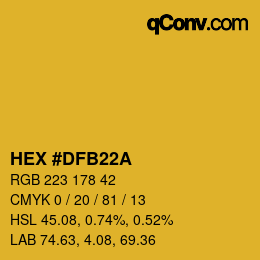 Farbcode: HEX #DFB22A | qconv.com