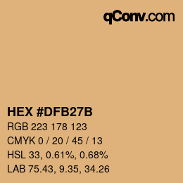 Color code: HEX #DFB27B | qconv.com