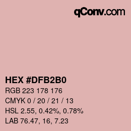 カラーコード: HEX #DFB2B0 | qconv.com