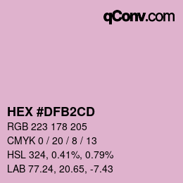 カラーコード: HEX #DFB2CD | qconv.com