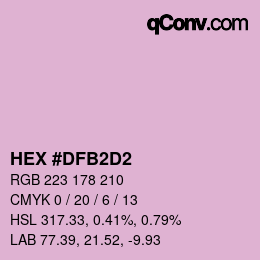 カラーコード: HEX #DFB2D2 | qconv.com