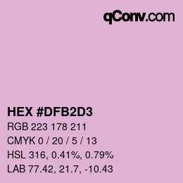 カラーコード: HEX #DFB2D3 | qconv.com