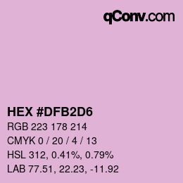 カラーコード: HEX #DFB2D6 | qconv.com