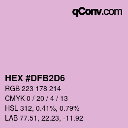 Farbcode: HEX #DFB2D6 | qconv.com